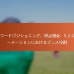 フォワードポジショニング、得点機会、5-2-3フォーメーションにおけるプレス役割